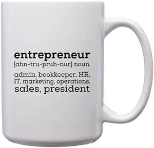 Entrepreneur Definition Coffee Mug 11oz Funny Boss Gift Business Owner CEO Mug