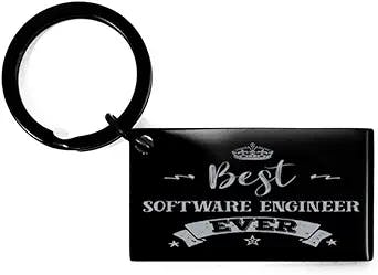 Software Engineer Laser Engraved Keychain, Best Software Engineer, Unique Cool Gifts For Professionals And Co-workers