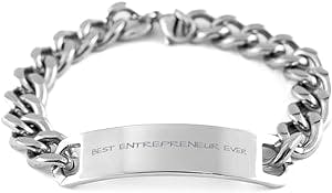 Entrepreneur Cuban Chain Stainless Steel Bracelet, Best Entrepreneur Ever, Best Funny Gifts, Birthday Gifts, for Men Women