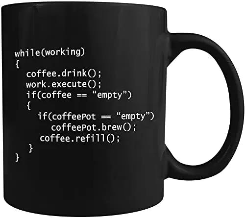 Coffee++ Program - Ceramic Coffee Mug - Makes a Great Gift for Programmers, Geeks, Nerds, IT Students, Graduates and Tech Support Pros!