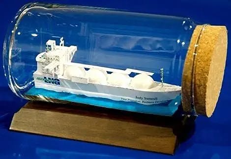 LNG Ship Sculpture, Made Up of 20 Business Cards, Best for Business Start-Ups, Offices, Restaurant, Schools, Sports, and Décors - A Perfect Collectors Item to Gift your Loved Ones