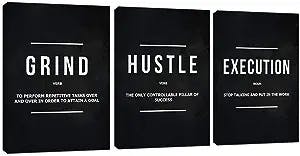 Hustle Your Way to Success with this Motivational Wall Art 