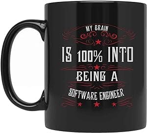 Brain 100% Into Software Engineer Gifts for Men Women Coworker Family Lover Special Gifts for Birthday Christmas Funny Cup Gifts Presents Gifts 252098