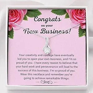 Message Card Jewelry - Personalized Gifts, New Business Owner Gift For Her, New Entrepreneur Necklace Gift, New Business Owner Necklace, Jewelry Gift For Women, Best Business Owner