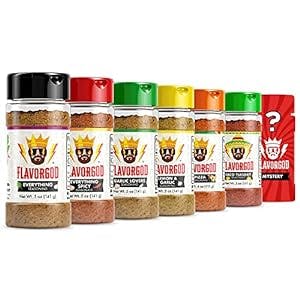 Startup Chef Spices, Combo Pack of 7 - (Everything, Everything Spicy, Garlic Lovers, Lemon & Garlic, Pizza, Taco Tuesday & One Mystery Flavor) - Herb, Spice and Seasoning Gift Set - Low Sodium Chicken, Beef, Seafood, Vegetable Seasoning by Flavor God