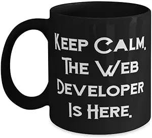 Fancy Web developer Gifts, Keep Calm. The Web Developer Is Here, Web developer 11oz 15oz Mug From Boss, Computer geek gifts, Funny programmer gifts, Coding mug, Software engineer gifts