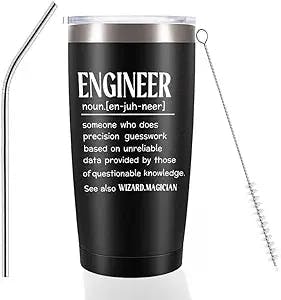 HIPOODAN Engineer Gifts for Men,Women - Funny Engineer Gag Gift for Friends, Brother for Birthday, Graduation, Father's Day, Christmas- Engineer Definition Engineering Mechanical - Insulated Tumbler