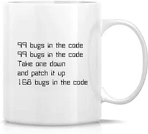Retreez Funny Mug - 99 Bugs in the Code Programmer Software Engineer 11 Oz Ceramic Coffee Mugs - Funny, Sarcasm, Sarcastic, Inspirational birthday gifts for friends, coworkers, siblings, dad, mom