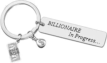 Entrepreneur Gifts for Women Men Billionaire in Progress Keychain Boss Gifts Future Billionaire Gifts Business Owner Gifts Christmas Birthday Gifts