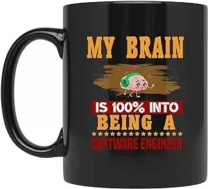 Brain 100% Into Software Engineer Gifts for Men Women Coworker Family Lover Special Gifts for Birthday Christmas Funny Cup Gifts Presents Gifts 347425