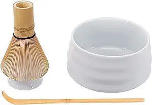 Japanese Matcha Tea Set - Matcha Bowl Matcha Whisk and Whisk Stand, Traditional Tea Scoop, Matcha Tea Gift Set, The Perfect Ceremony Start Up Set to Prepare an Authentic Cup of Matcha