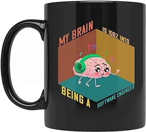 Brain 100% Into Software Engineer Gifts for Men Women Coworker Family Lover Special Gifts for Birthday Christmas Funny Cup Gifts Presents Gifts 539471