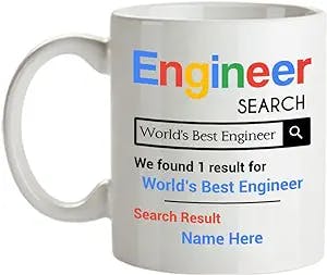 SpreadPassion Personalized Engineer Mug - Personalized Engineer Gifts - Engineer Birthday Gift - Customized with your Favorite Engineer Name - 11oz Coffee Mug