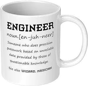Engineer Definition Ceramic Coffee Mug Funny Gag Gift for Her Perfect Birthday Present for Him Christmas Gift Tea Cup Office Humor 11 oz