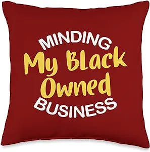 black history and black entrepreneur gifts Black Owned Business Brown African American Melanin Gifts Throw Pillow, 16x16, Multicolor