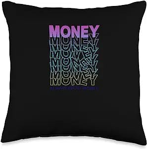 Hustle Business Start-up Entrepreneur Gifts Always About Money Navy Entrepreneur Hustle Hustler CEO Gift Throw Pillow, 16x16, Multicolor