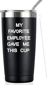 SOCOARZR Boss Gifts for Men,My Favorite Employee Gave Me This Cup - Best Gifts for Boss,Boss Day, Christmas, Birthday Gift for Boss,20oz Travel Mug Tumbler