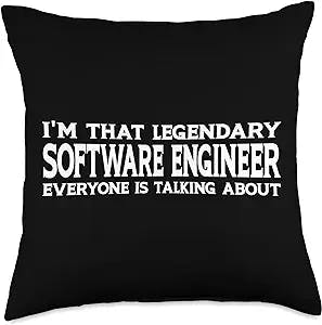 Software Engineer Gift Birthday Gift Job Title Employee Funny Software Engineer Throw Pillow, 18x18, Multicolor