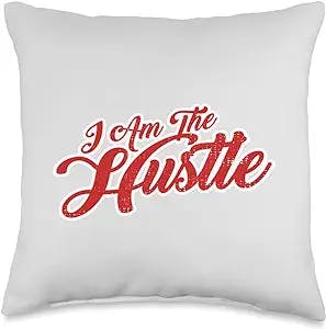 vintage entrepreneur gifts Hustle Funny Entrepreneur Lifestyle Best Life Gift Throw Pillow, 16x16, Multicolor