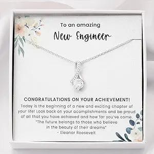 Message Card Jewelry, Handmade Necklace, Engineer Graduation Gift, Engineer Gifts for Women, New Engineer Gift, Civil Engineer Gifts Mechanical Engineer Software Engineer Student