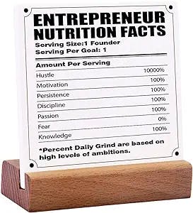 "Get Your Entrepreneurial Nutrition Facts Straight with This Desk Decorativ