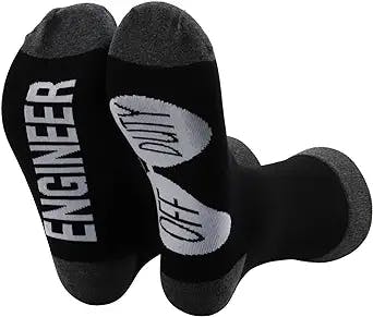 PWHAOO 1 Pair Funny Engineer Gift Engineer Off Duty Socks Engineer Gag Socks Engineer Retirement Gift