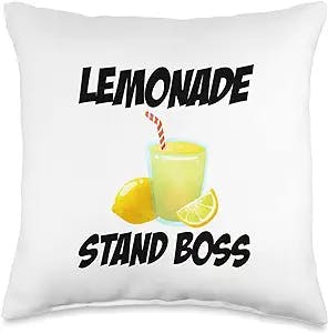 Lemonade Stand Boss Lemon Juice Gift Entrepreneur Lemonade Stand Boss Lemon Juice Gift Business Entrepreneur Throw Pillow, 16x16, Multicolor