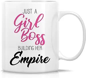 Retreez Funny Mug - Girl Boss Building Her Empire Entrepreneur 11 Oz Ceramic Coffee Mugs - Funny, Sarcasm, Motivational, Inspirational birthday gifts for friends, coworkers employer sister girlfriend
