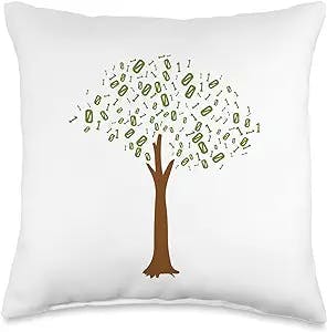 Software Engineer Gifts for Computer Scientists Coder Programming Programmer Code Binary Tree Throw Pillow, 16x16, Multicolor
