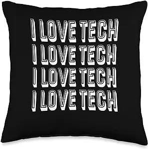 Love Software Systems Engineer Network Admin Gifts Information Technology IT Technician Support Tech Software Throw Pillow, 16x16, Multicolor