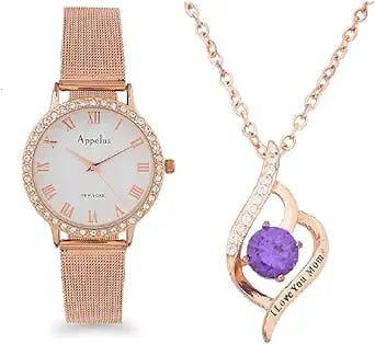 Appolus Gifts for Women Mom Girlfriend Wife Anniversary Birthday Christmas Gift - Watch Necklace Set
