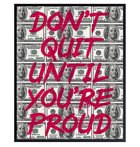 Motivational Wall Art Posters, 8x10 - Entrepreneur Wall Art - Inspirational Quotes - Home Office Wall Decor - Office Wall Art - Positive Quotes - Encouraging Sayings for Wall Decor - Don't Quit