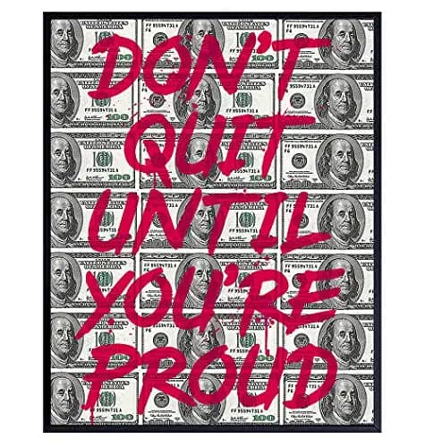 Motivational Wall Art Posters, 8x10 - Entrepreneur Wall Art - Inspirational Quotes - Home Office Wall Decor - Office Wall Art - Positive Quotes - Encouraging Sayings for Wall Decor - Don't Quit