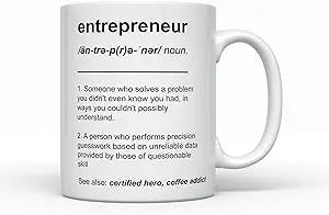 Entrepreneur Coffee Mug, Funny Gifts for Best Business owner Ever, Ecommerce Gifts for Men for Women College Appreciation Graduation Employee Present, New Job Birthday Cup