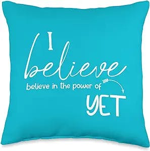 vintage teacher and entrepreneur gifts Growth Mindset Teacher Quotes Motivational School Power Gift Throw Pillow, 16x16, Multicolor