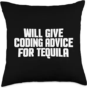 When Coding Meets Tequila: A Hilarious Throw Pillow for Programmers!