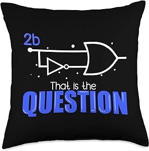 Hacker Outfit Software Engineering Gifts Coder Boolean Coding Coder Programming Programmer-2B or not 2B Throw Pillow, 18x18, Multicolor