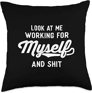 Entrepreneur By Design Tee Company New Entrepreneur Gifts Men Women-First Time Business Owner Throw Pillow, 18x18, Multicolor