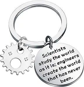 bobauna Engineer Keychain Engineers Creat The World That Have Never Been Gift for Engineering Student Mechanical Engineer