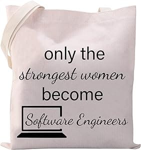 VAMSII Software Engineer Gifts for Women Computer Programmer Gifts Tote Bag Coder Gifts Shopping Bag Appreciation Gifts (Tote Bag)