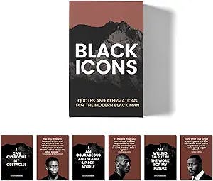 Black Icons Affirmation Cards for Men - Inspire the Next Generation of Leaders with 50 Powerful Quotes and Affirmations from the Most Influential Black Men of Our Time, Perfect Motivation Gift
