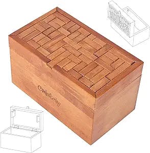 Onietoiy Big 32 Steps Wooden Secret Puzzle Box Toys Beech Wood Money Holder Handmade Storage Brain Teaser Unlocking Games Retro Compartment Thinking Toy Mysterious Birthday Gift for Kids and Adults