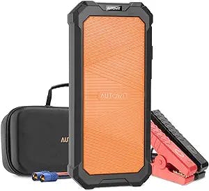 Autowit SuperCap 2 Portable Car Jump Starter, 12V Super Capacitor Jump Starter (Up to 8.0L Gas, 4.0L Diesel Engine), Super Safe Battery-Less Jump Charger with Carrying Case and Quick Charge, Orange