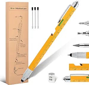 Ainkedin Gifts for Men, 10 in 1 Multitool Pens Memorial Gifts for Dad Cool Gadgets for Mens Easter Gifts Funny Gifts for Boyfriend Teacher Gifts Graduation Gifts for Him Birthday Gifts for Men