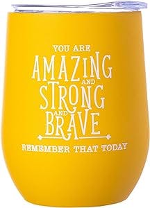 DIVERSEBEE Inspirational Thank You Gifts for Women, Mom, Sister, Wife, Girlfriend, Boss, Coworker, Nurses, Best Friend, Encouragement Birthday Wine Gifts - Insulated Wine Tumbler Cup with Lid (Honey)