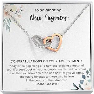 Engineer Graduation Gift, Engineer Gifts for Women, New Engineer Gift, Civil Engineer Gifts Mechanical Engineer Software Engineer Student, Graduation Gift Necklace, Necklace With Message Card S11