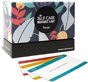 Flowjo The Self Care Bucket List – Premium Self Care Items for Women and Men – Relax and Unwind with Mindfulness Cards for Adults – Fun Challenges to Relieve Stress – 100 Mindfulness Cards