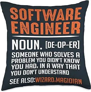Software Engineer Solves Understand Wizard Gift Software Engineer Someone Who Solves A Problem You Didn't Throw Pillow, 18x18, Multicolor