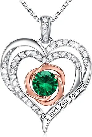 Rose Heart Birthstone Necklace: The Perfect Gift for Moms