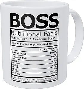 Wampumtuk Boss Nutritional Fatcs 11 Ounces Funny Coffee Mug: The Ultimate M
